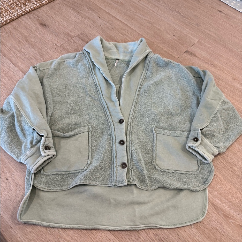 Free People Button-Up Oversized Fleece